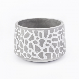 Concrete candle holder with pattern 10oz popular home decoration