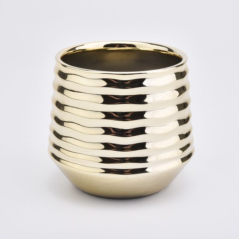 250ml Luxury Green Color Votive Candle Holders for Christmas Gift386ml New arrival Gold Ceramic Candle Holders386ml New arrival Gold Ceramic Candle Holders