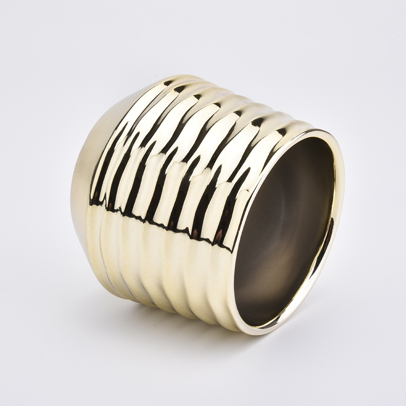 386ml New arrival Gold Ceramic Candle Holders