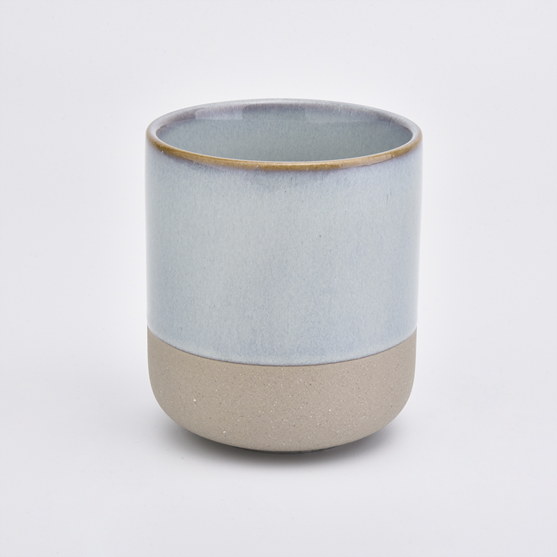12 oz color glazed candle jar 