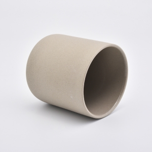 Vaso per candele in ceramica di colore giallo di forma rotonda all'ingrosso