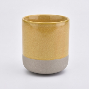 gold glazed 12 oz ceramic candle jar