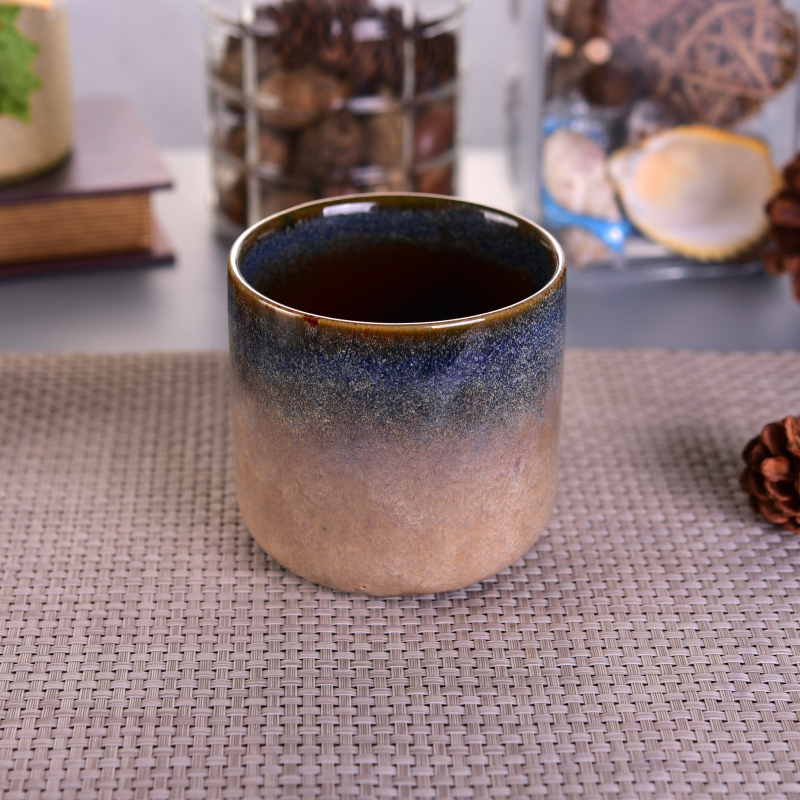 Round bottom home decor ceramic scented soy candle jar