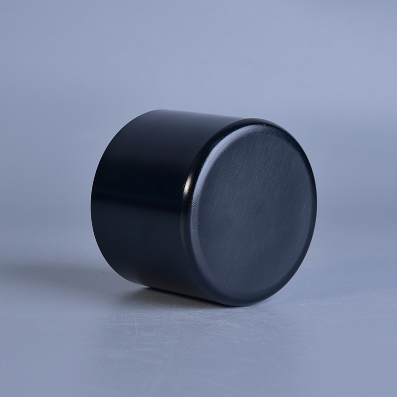 142ml Short cylinder black alumium metal tealight candle holders