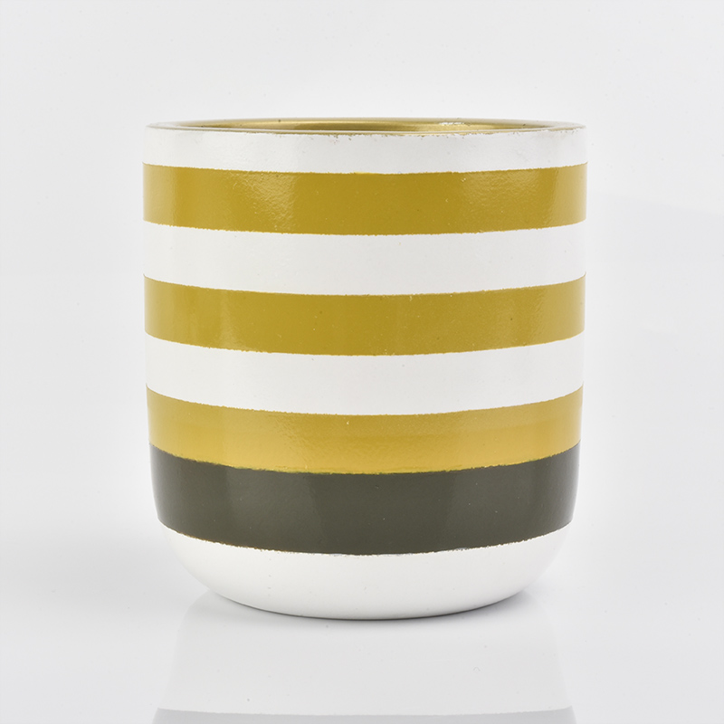 9oz hand painting concrete candle jars with round bottom