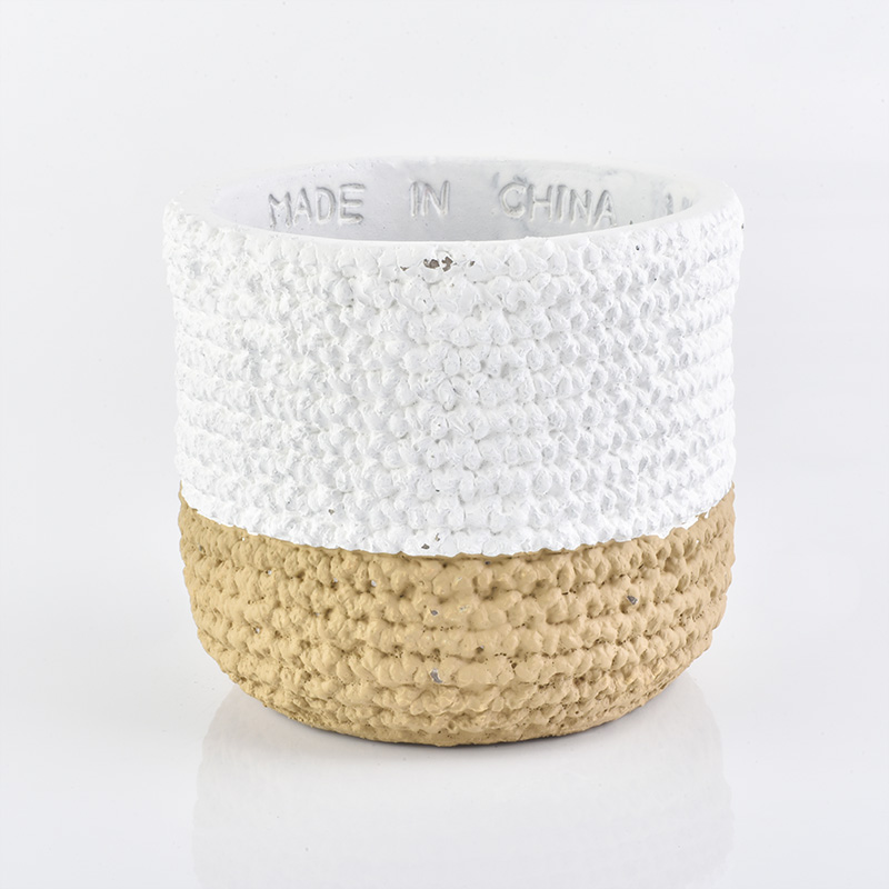 woven pattern concrete container for home decoration woven pattern concrete container for home decoration