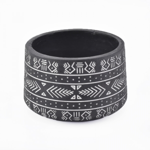 30oz أسود حامل الشمعة ملموسة مع شعار الليزر