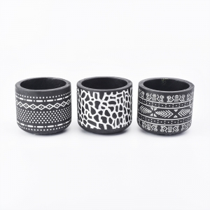 Black Cement Candle Jars Wholesale