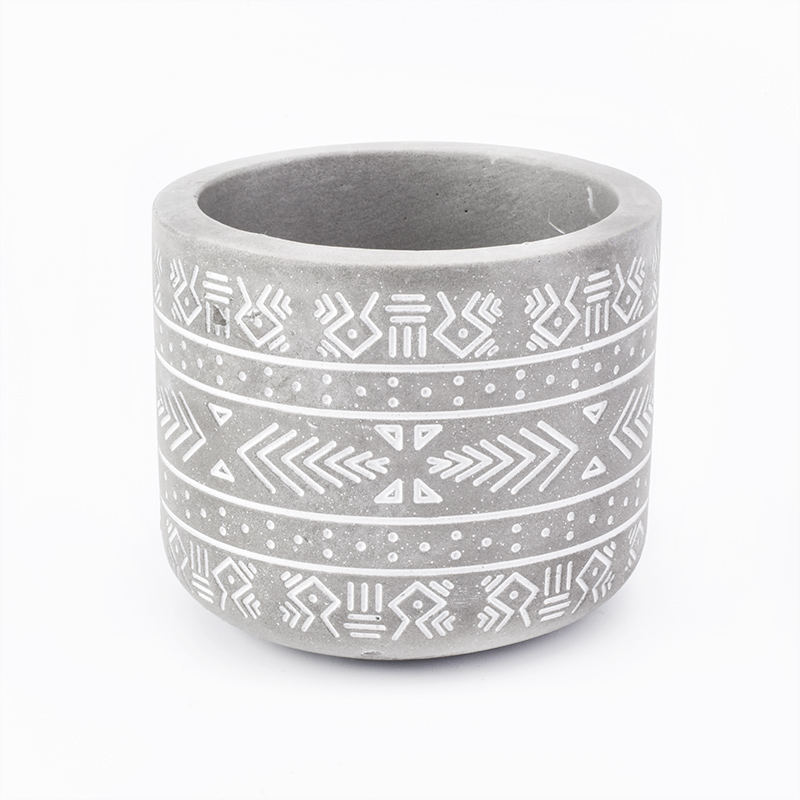 simple nordic style cement concrete candle holder for home decor 