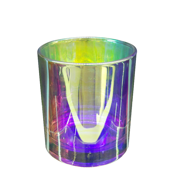 iridescent glass candle jar 8 oz wax capacity