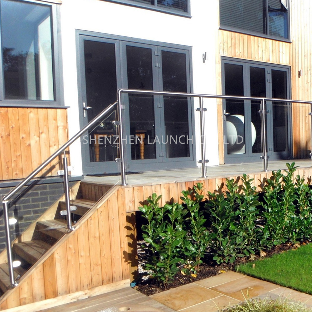 Balkonleuning ontwerp buiten 316 roestvrijstalen glazen balustrade