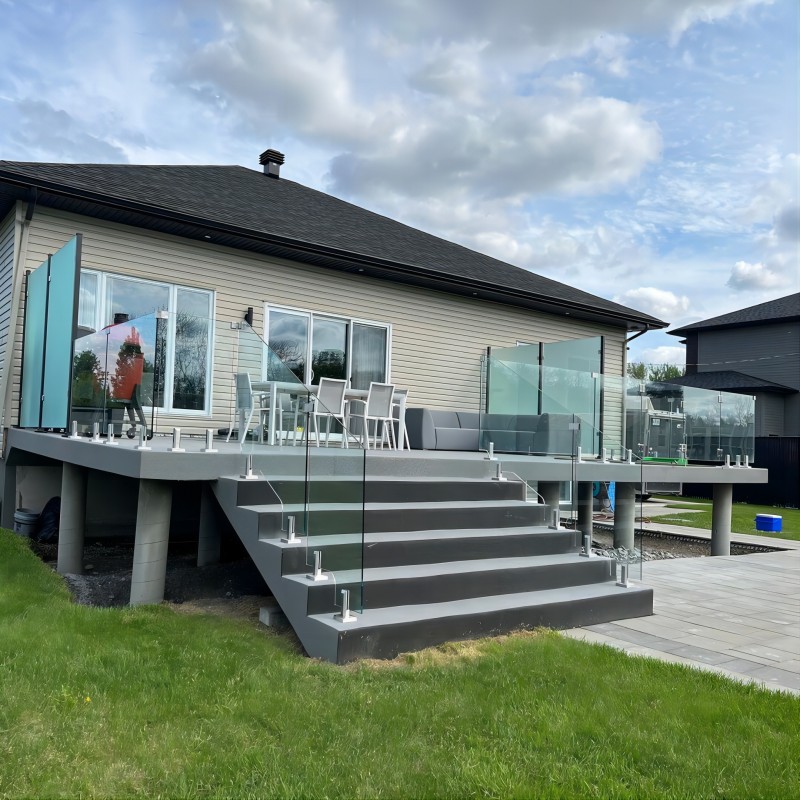 Duplex 2205 säädettävä Kanadan lasitappikaide uima-altaan kehyksettömään aitaukseen