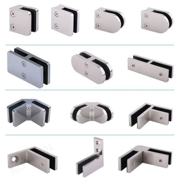 Stainless steel 180 degree glass clip for glass spigot frameless glass railing