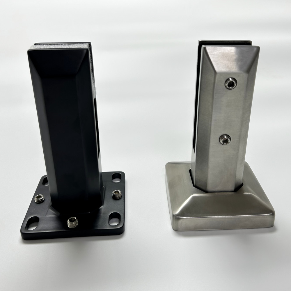 Τετράγωνη βάση Mount Glass Spigot για γυάλινα κιγκλιδώματα χωρίς πλαίσιο