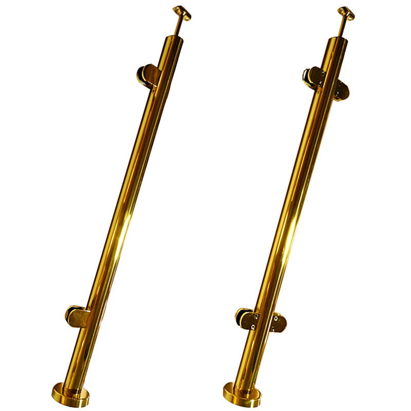 ringhiera e componenti in vetro dorato in acciaio inossidabile per la decorazione domestica