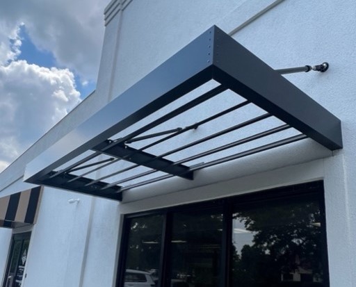 aluminum awning canopy for commercial and multifamily residential properties and family houses