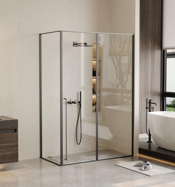 Interior Design  Bathroom Sliding Glass Shower Enclosure Shower Room