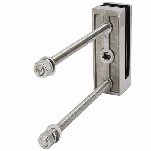 Μοντέρνο γυάλινο κιγκλίδωμα 12 χιλιοστών από ανοξείδωτο ατσάλι με πλάγια τοποθέτηση από ατσάλι