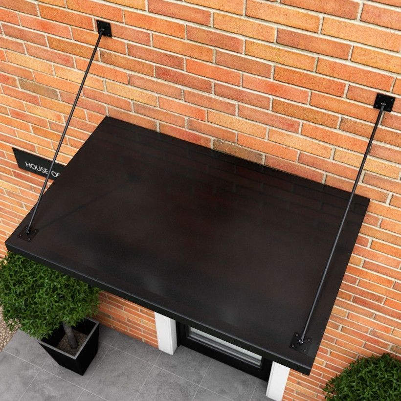 Матовый черный алюминиевый козырек для дверного и оконного навеса