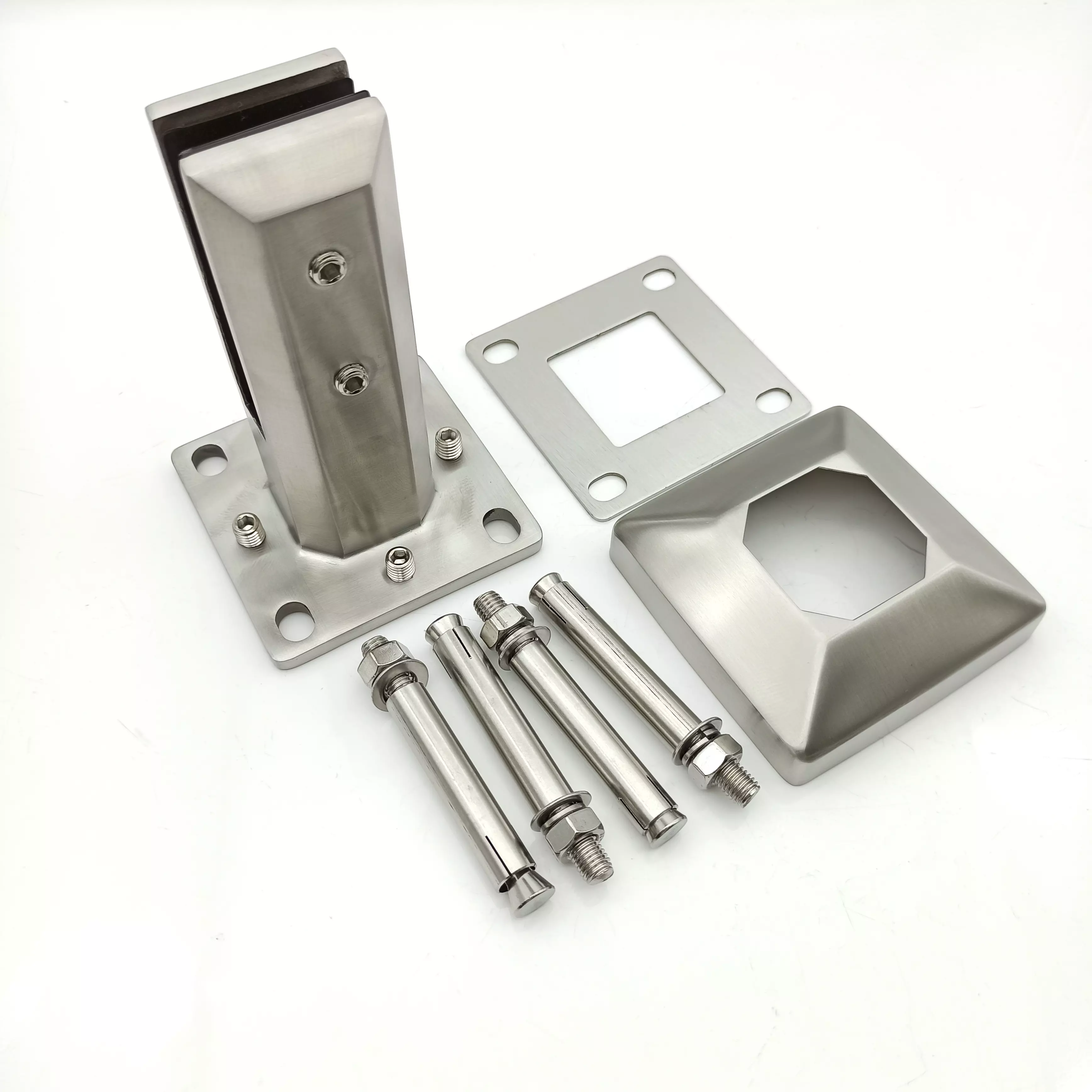 Czop szklany ze stali nierdzewnej Duplex 2205 | Bezramowe okucia do balustrad do basenów, balkonów i schodów — w magazynie, wysyłka w ciągu 24 godzin