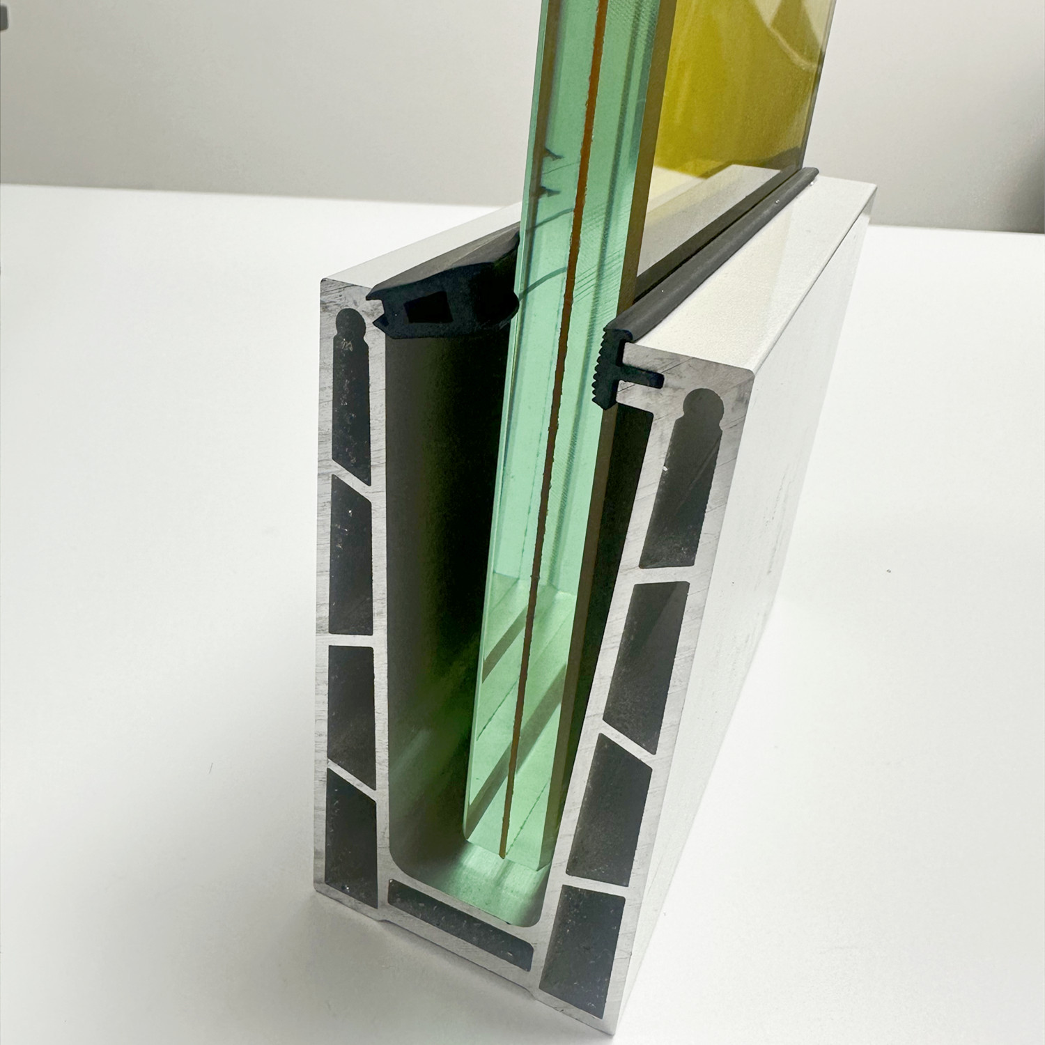 Aluminum U channel terrace balcony railing for 12.76mm glass