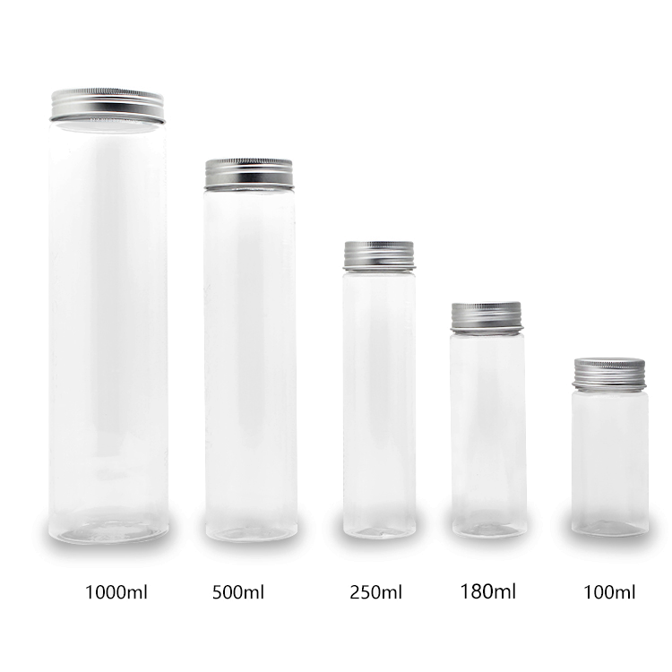 China Clear Wide Mouth 100ml 200ml 250ml 500ml 1 Liter PET Plastic Juice Bottle manufacturer