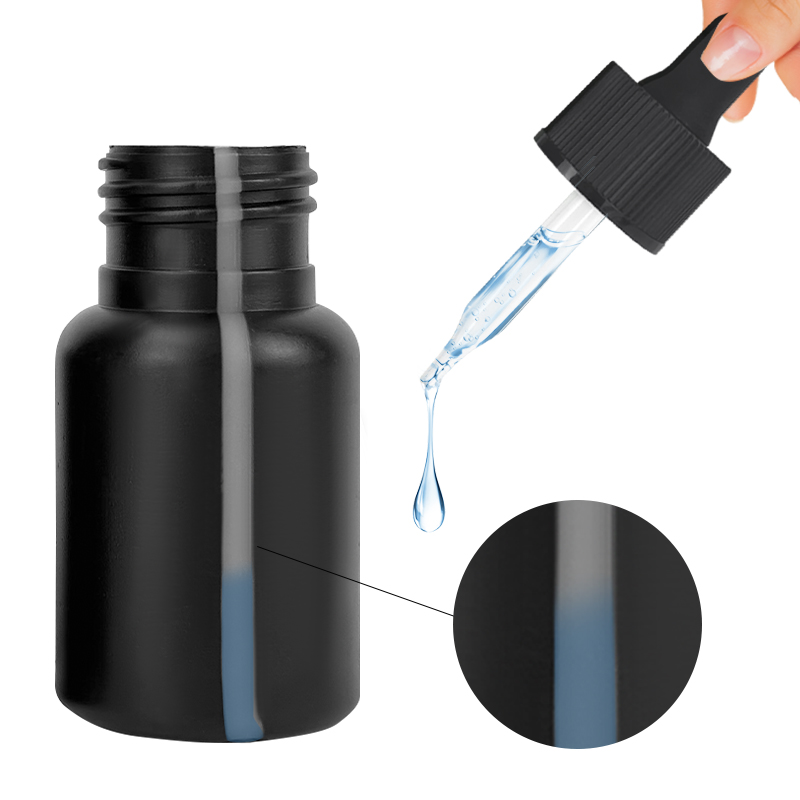 30ml průhledná plastová lahvička HDPE kosmetický balíček sérum plastové lahvičky kapátka lahvička s esenciálním olejem