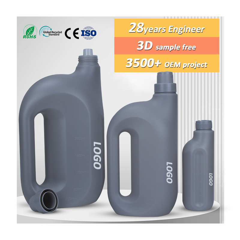 Přizpůsobená 500ml 2L 4L prázdná plastová lahvička na prací prostředek z HDPE