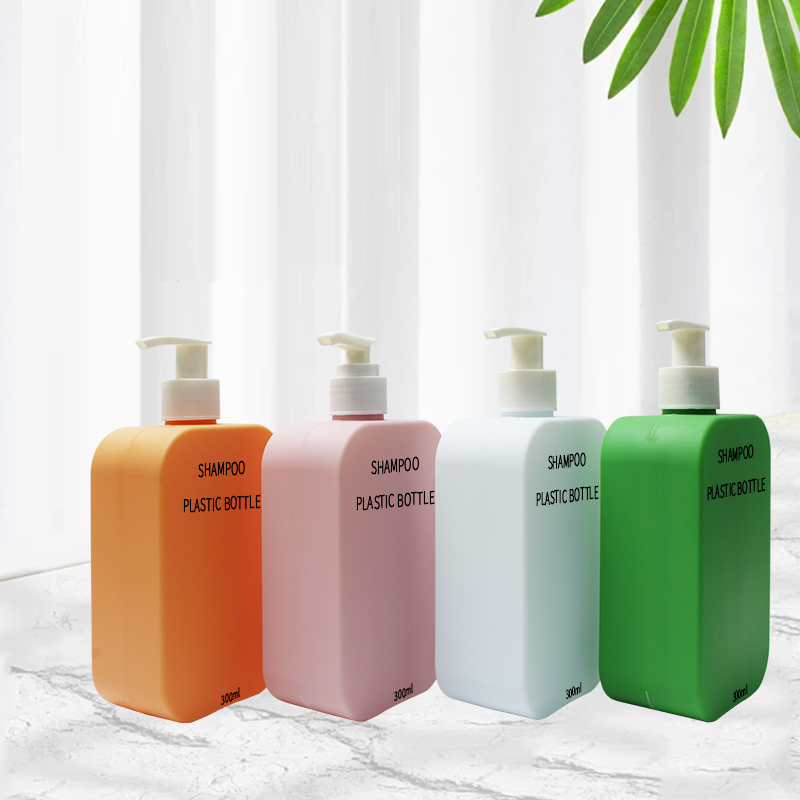 nový design HDPE plastová 300ml matná čirá lahvička na šampon a kondicionér s pumpičkou pro péči o obličej
