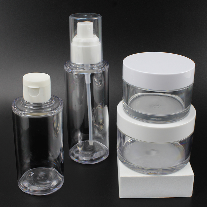 Luxusní 90ml 110ml PET tlustá stěna plastová pumpička láhev prázdná 50ml 100ml dóza na smetanu Sady kosmetických obalů