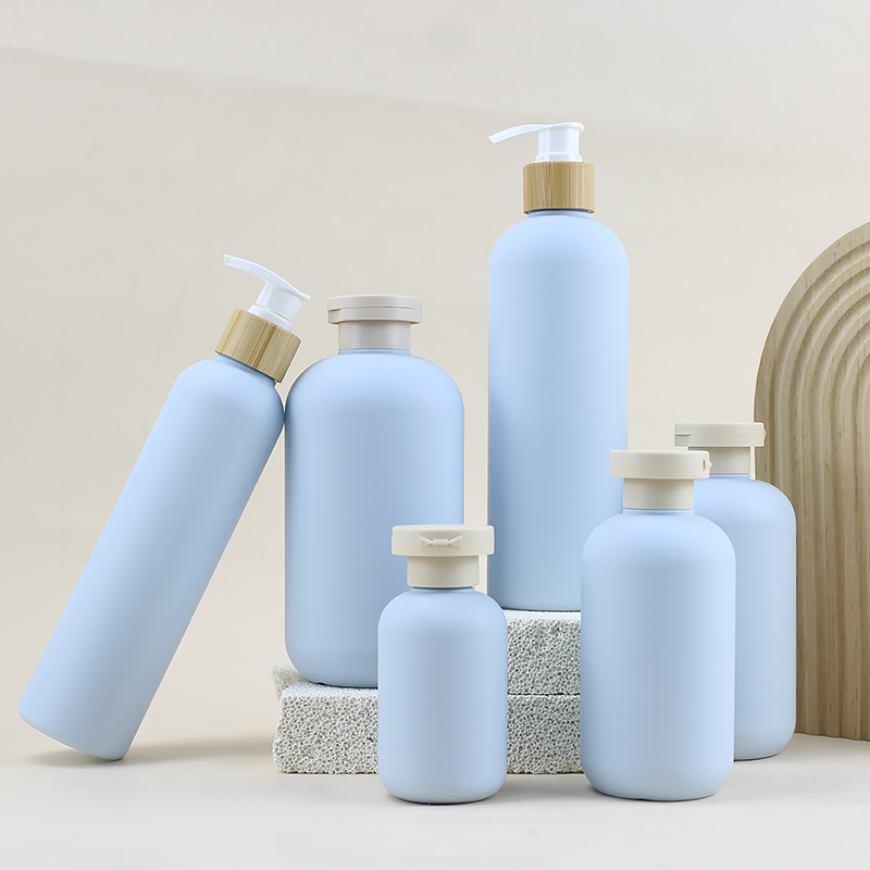 China HDPE plastic lotionfles met bamboepompfabrikant cosmetische verpakkingen shampooflessen aangepast logo fabrikant HDPE plastic lotionfles met bamboepompfabrikant cosmetische verpakkingen shampooflessen aangepast logo