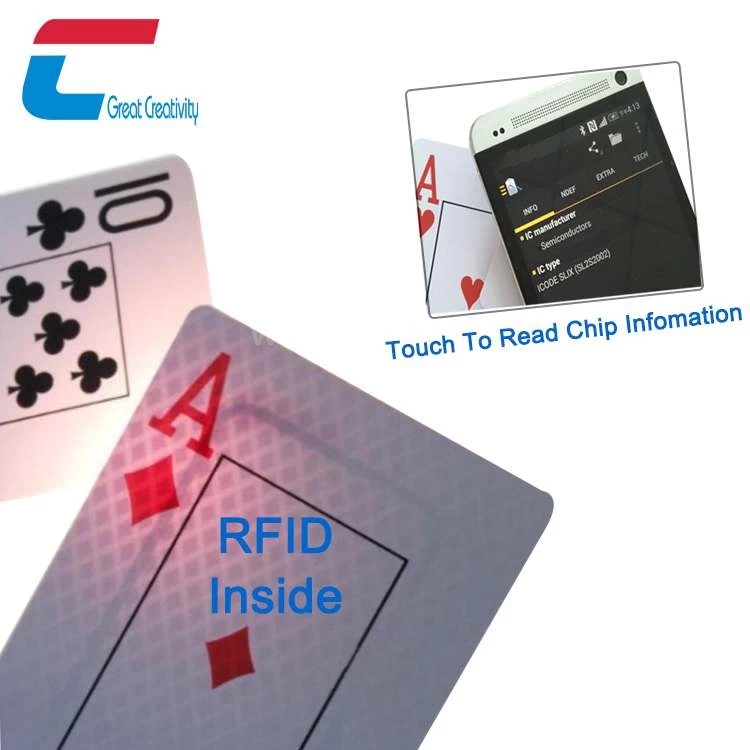 Factory Wholesale Waterproof Plastic PVC Custom NFC Poker RFID Playing Cards