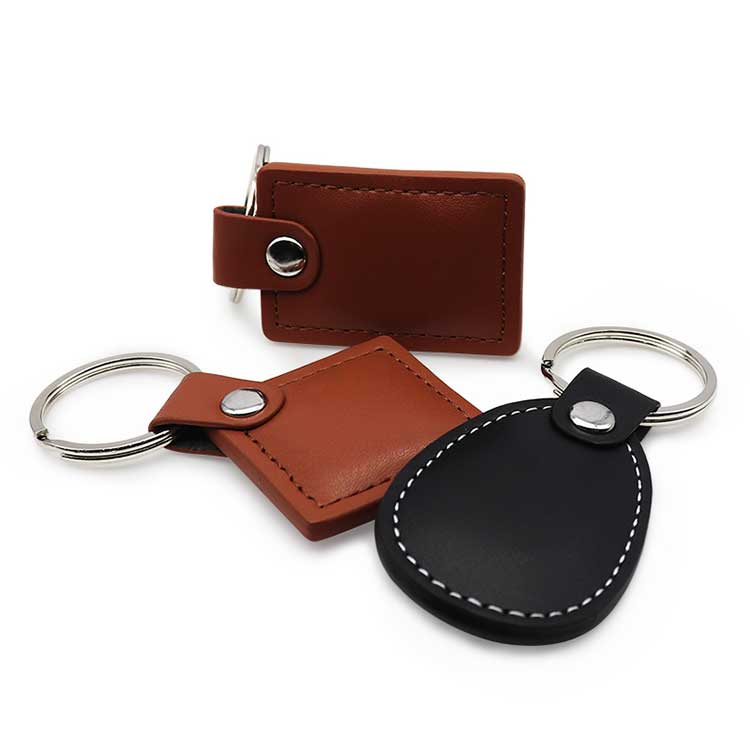 Programmable NFC Leather Keychain  RFID Keyfob Wholesaler