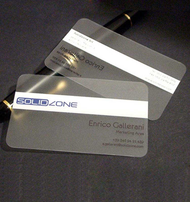 透明的半透明RFID PETG名片制造商