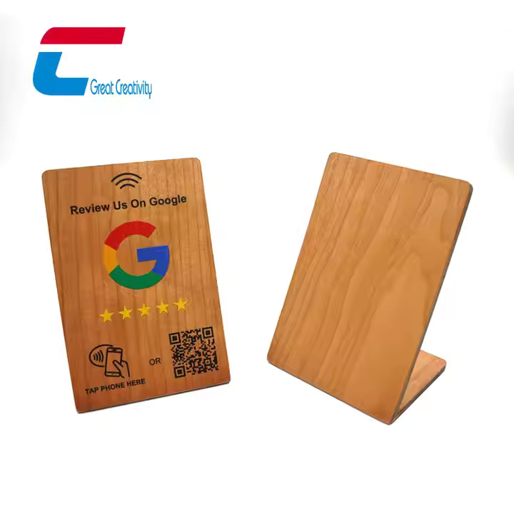 China Google Review NFC Wood Stand and QR Code Display manufacturer China Google Review NFC Wood Stand and QR Code Display manufacturer