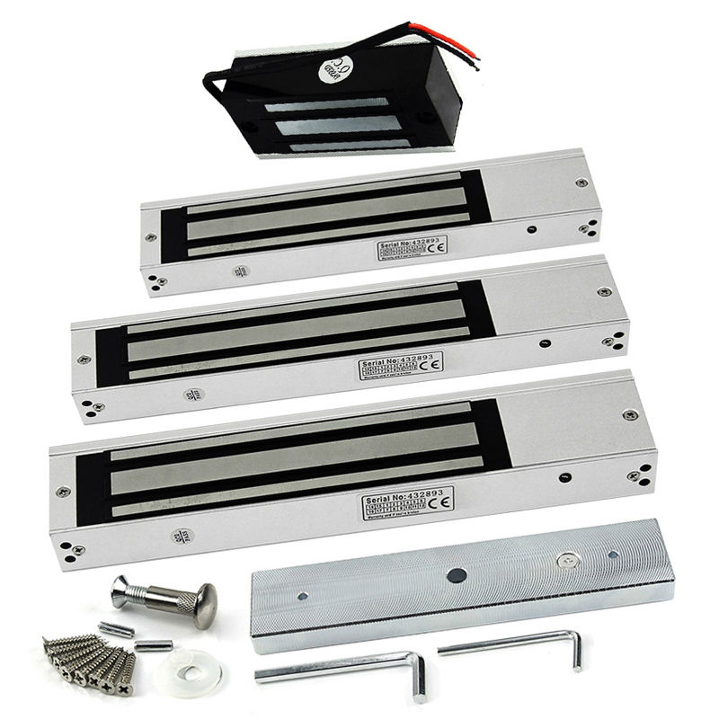 자석 잠금 180KG 350lbs 280KG 500KG 전기 자물쇠 도어 액세스 제어 게이트 용 DC 12V 전자기 잠금 장치