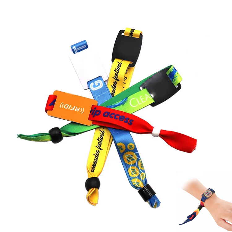 색상 사용자 정의 장거리 범위 UHF 나일론 RFID 패브릭 팔찌