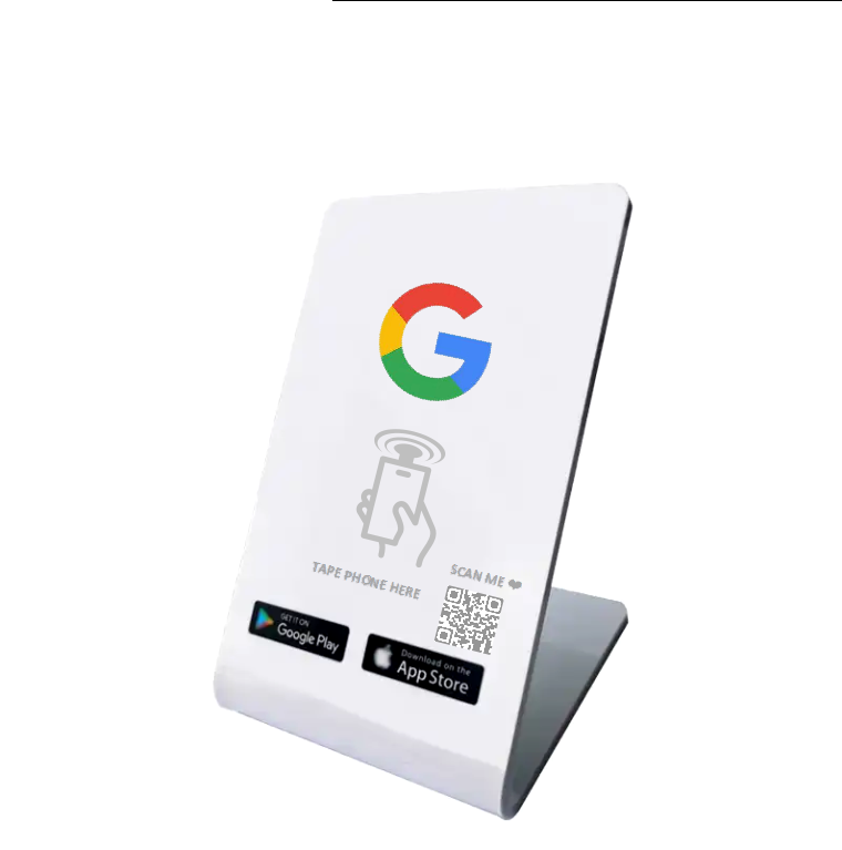 맞춤형 Qr 코드 Google 리뷰 아크릴 Nfc 스탠드 Google 리뷰 Uv 13.56mhz 메뉴 스탠드를 스캔하는 터치리스 Nfc 디스플레이