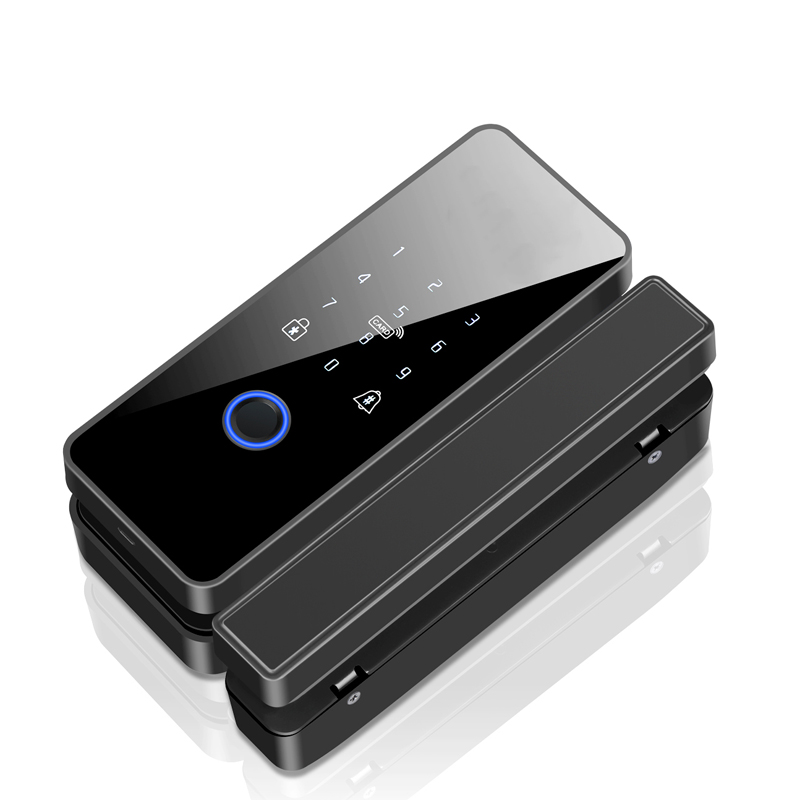 사무실 유리 도어 잠금 장치 스마트 지문 카드 비밀번호 원격 잠금 해제 Tuya WiFi 스마트 유리 도어 잠금 장치