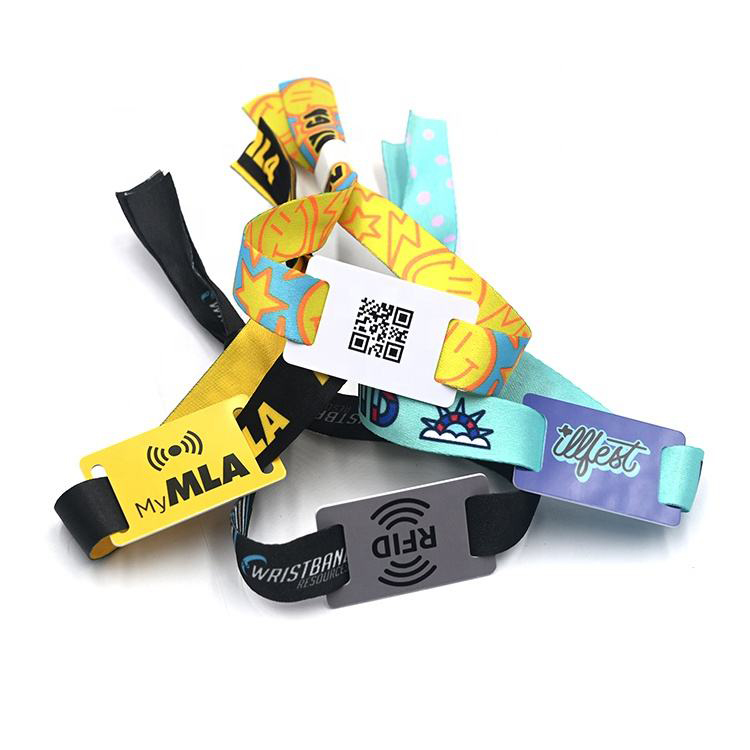 풀 컬러 F08 1K RFID 패브릭 팔찌 스포츠 이벤트 음악 축제 NFC 파티 Cashless 이벤트 용 티켓 팔찌