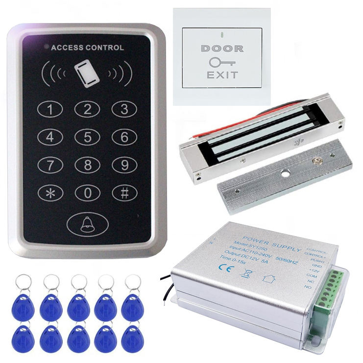 رائجة البيع مجموعة قفل الكهرومغناطيسي 180 كجم مجموعة قفل مغناطيسي كهربائي نظام التحكم في الوصول إلى الباب مجموعة أبواب Maglock