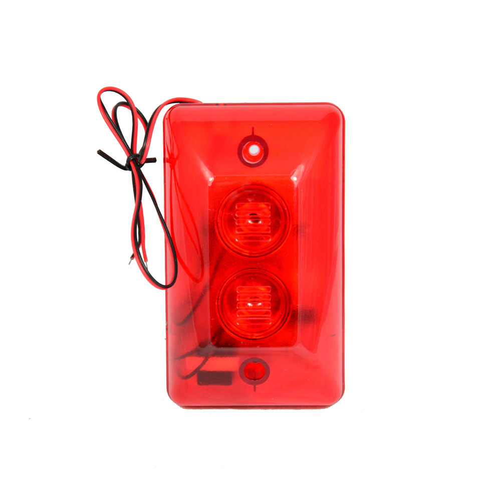 Red color Wire use LED Strobe siren For security alarm anti theft double buzzer inside 120DB louder speaker