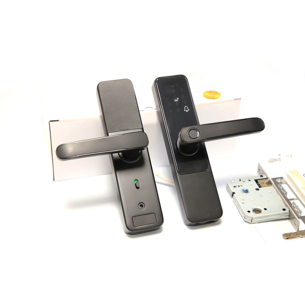 عالية الأمن سبائك الألومنيوم بصمة كلمة المرور الرقمية واي فاي تويا قفل الباب الذكي المنزل مع مفتاح