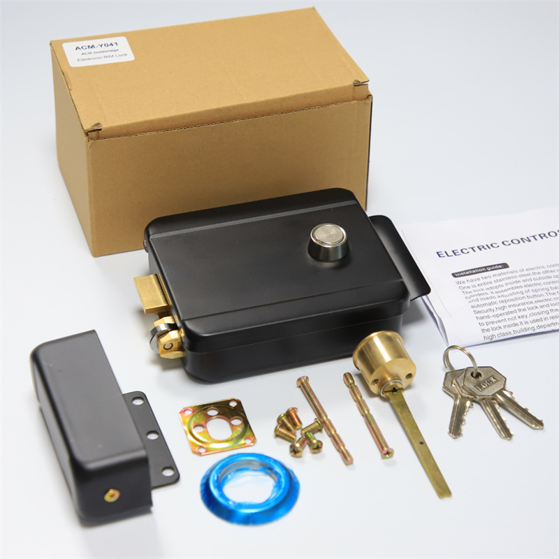 높은 보안 검정색 단일 또는 이중 실린더 전자 도어 잠금 장치 전기 림 잠금 장치