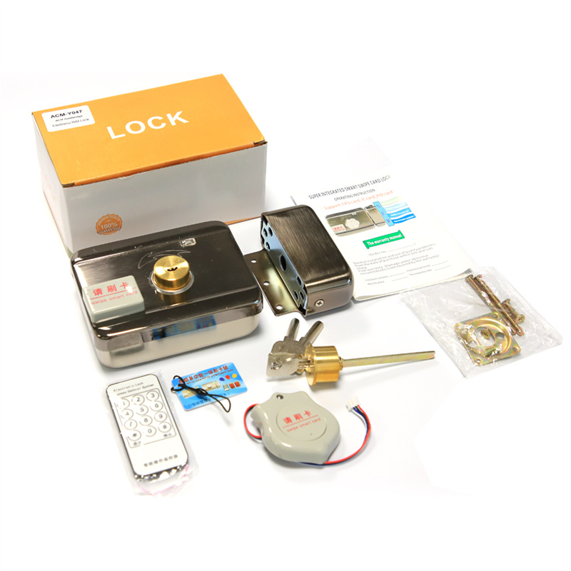 Smart Lock 12-18V DC LED Electric Rim Lock With Card reader intelligent door lock control access system