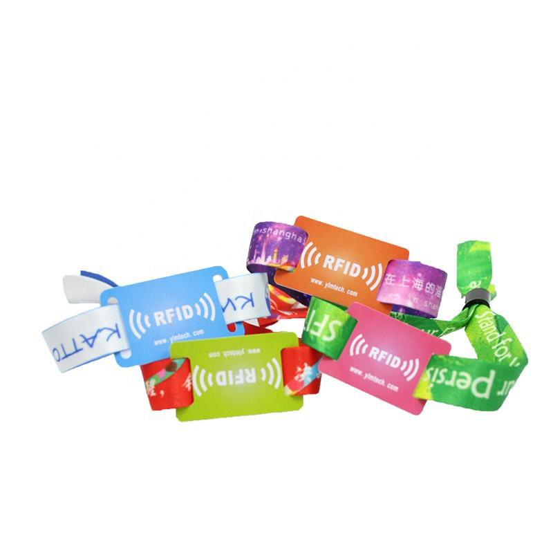13.56MHz 콘서트 이벤트 RFID 패브릭 팔찌 RFID 축제 팔찌 로고