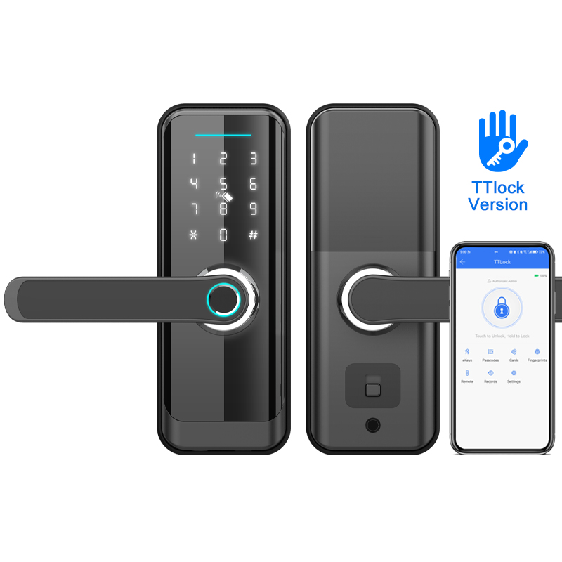 باب خشبي TTlock App BLE قفل باب ذكي ببصمة الإصبع البيومترية