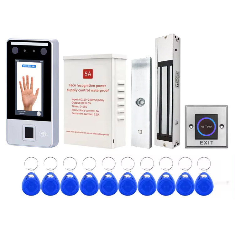 180kg 350LB 전기 자물쇠 905A 전원 공급 장치가 포함된 도어 액세스 제어 시스템 키트 10개의 열쇠 고리 종료 버튼