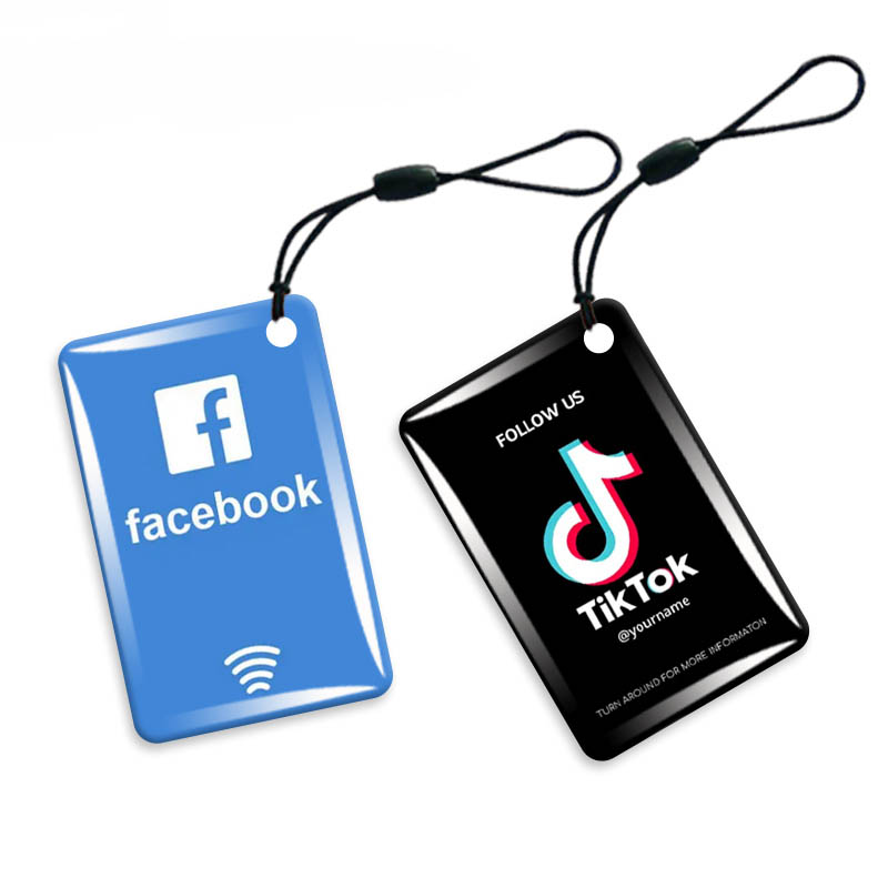 Özel RFID Epoksi Sosyal Medya NFC TAG 213 CHIP Erişim Kontrol Kartı Dijital Kartvizit NFC Epoksi Çıkartma