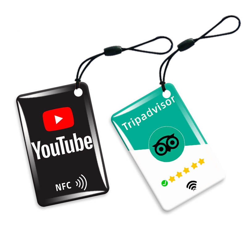 Programlanabilir 13.56MHz NFC 213 215 Anahtarlık Etiketi NFC Google İnceleme Tap kartı NFC Epoksi Anahtar FOB RFID Erişim Denetimi için